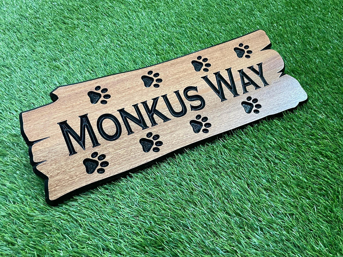 Personalized Dog Trail Sign by Rustic Timber and Gifts