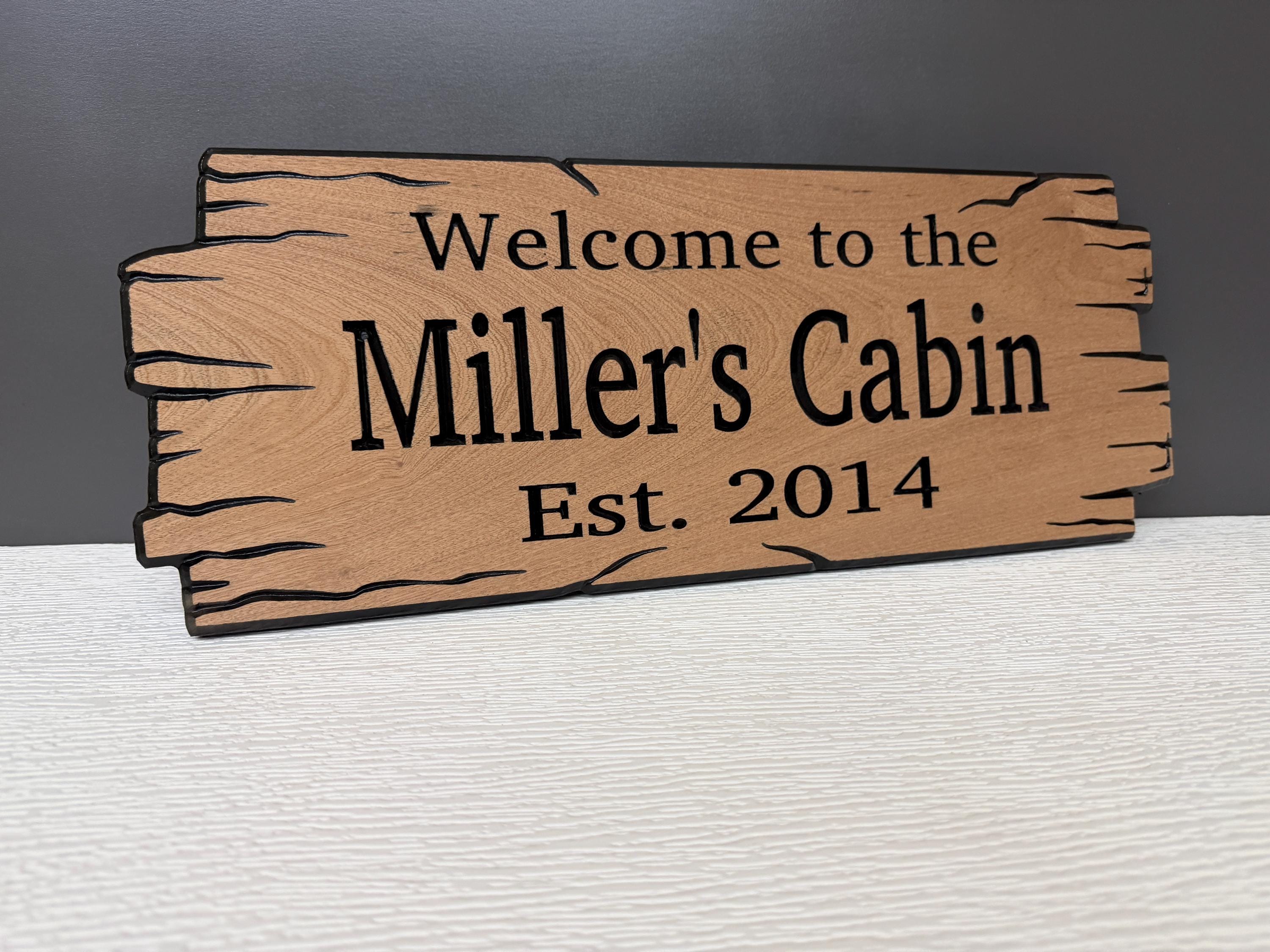 Rustic Gift Family Name Signs, Custom Camp Sign Wooden Sign Custom Signs, Housewarming Gift, Personalized Cabin Sign, Carved Wooden Sign