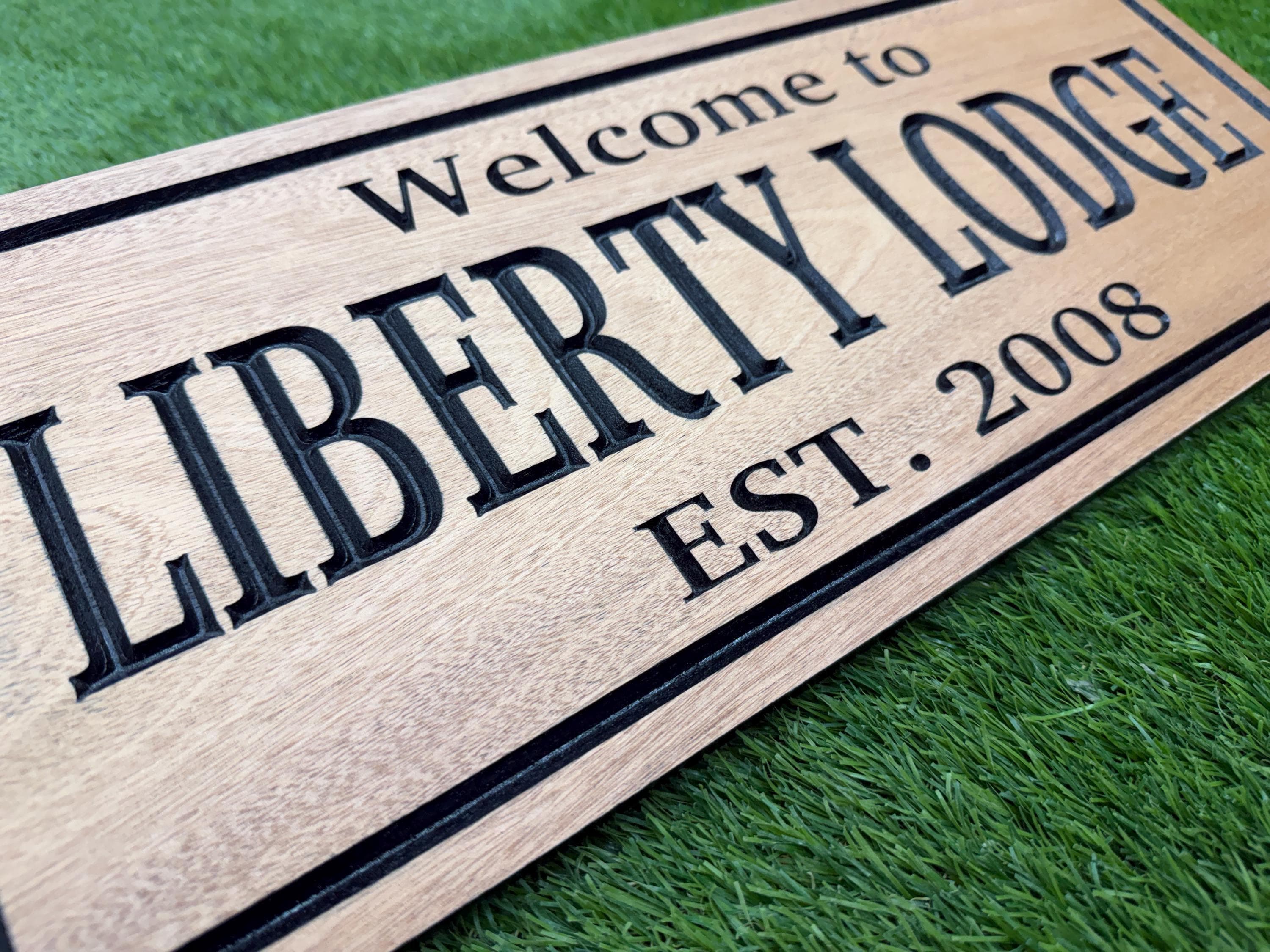 Custom Lodge Sign, Personalized Cabin Welcome Sign with Established Date, Carved Wood Vacation Home Airbnb Decor, Hunting Lodge Gift