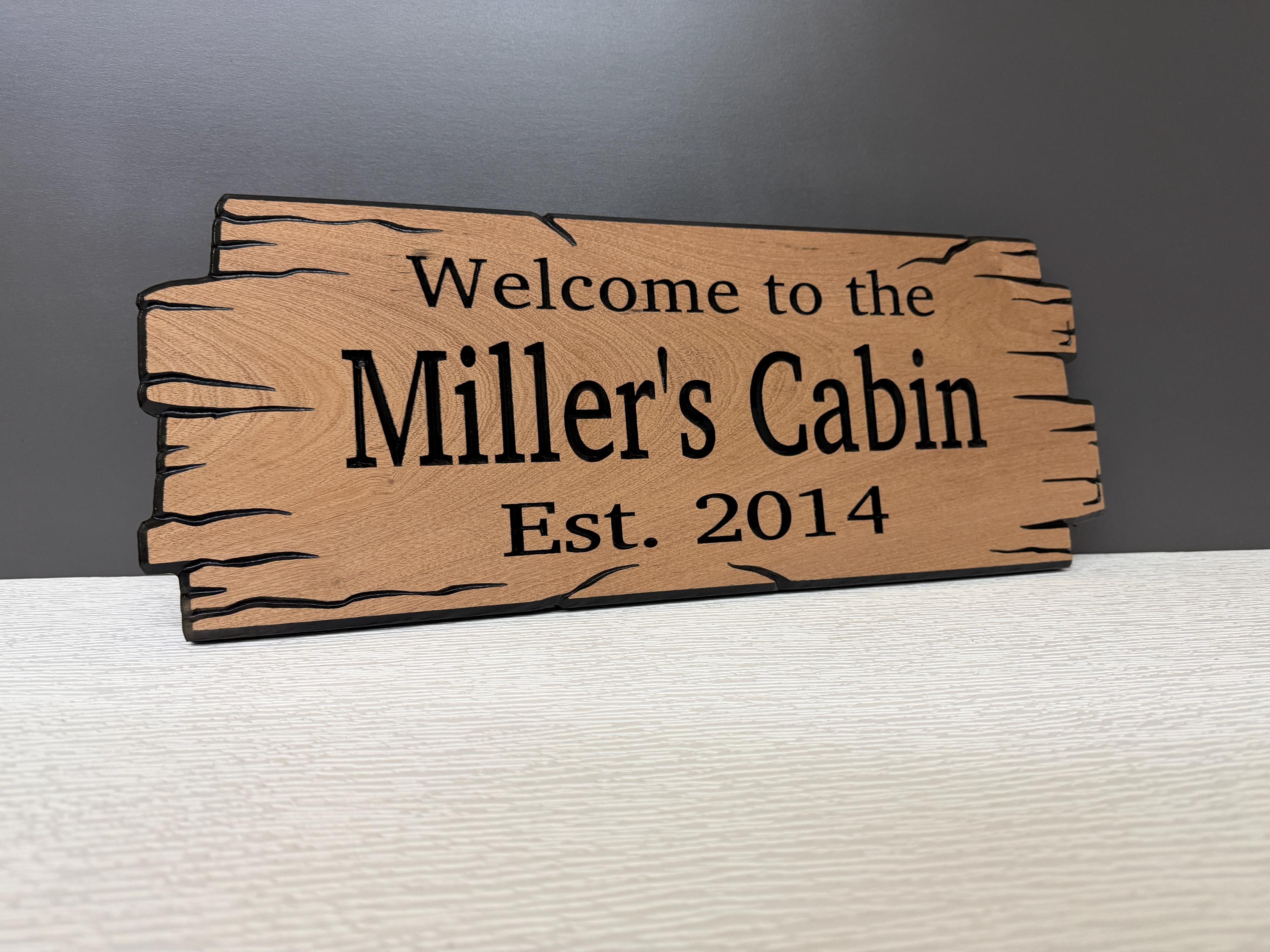 Rustic Gift Family Name Signs, Custom Camp Sign Wooden Sign Custom Signs, Housewarming Gift, Personalized Cabin Sign, Carved Wooden Sign