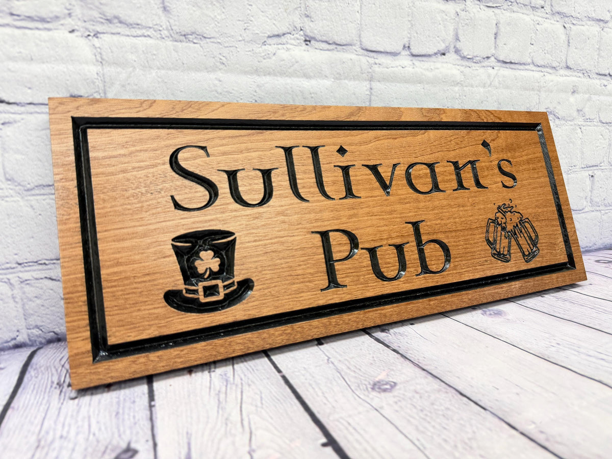 Leprechaun Hat Irish Bar Sign by Rustic Timber and Gifts