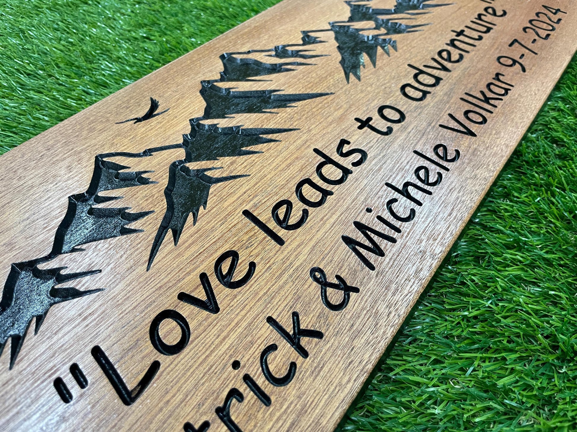 a wooden sign that says i love leads to great work