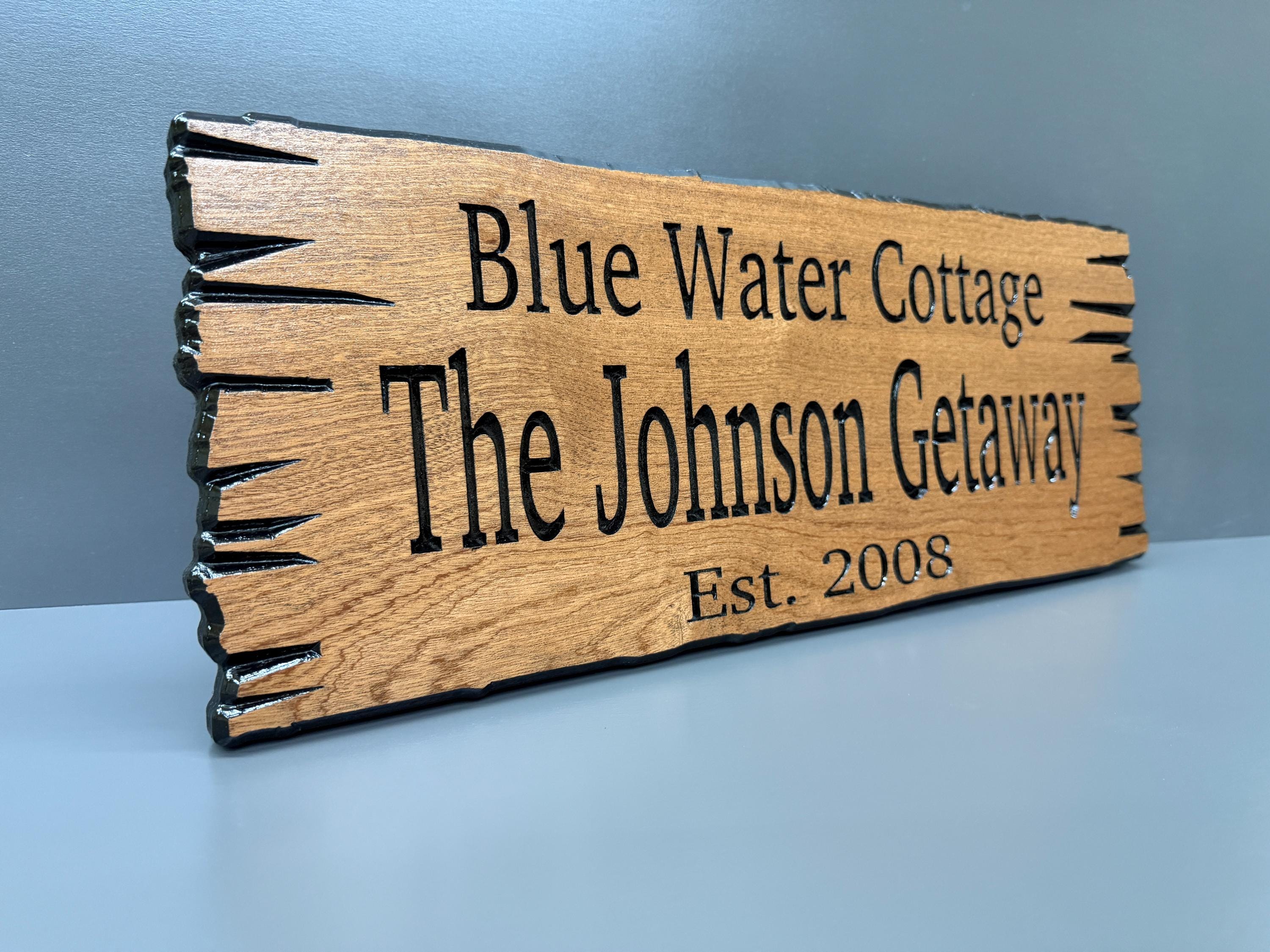 Vacation Rental Sign Custom Wood Live Edge, Airbnb Cabin Sign Personalized, Short Term Rental Welcome Sign Carved Hardwood
