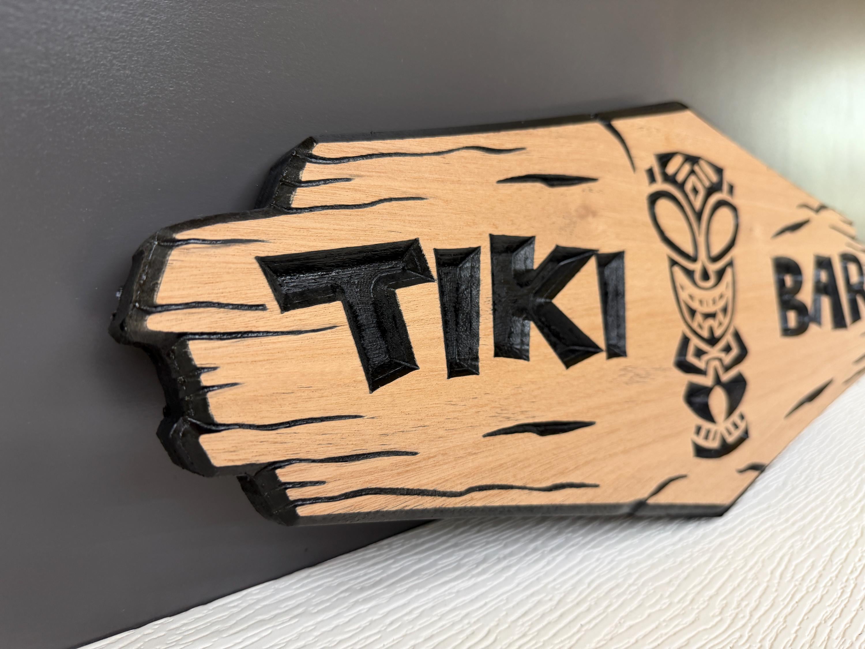 Personalized Tiki Bar Sign Custom Wood, Tiki Bar Name Sign, Tropical Bar Decor Carved, Backyard Tiki Hut Name Sign Hawaiian Gift