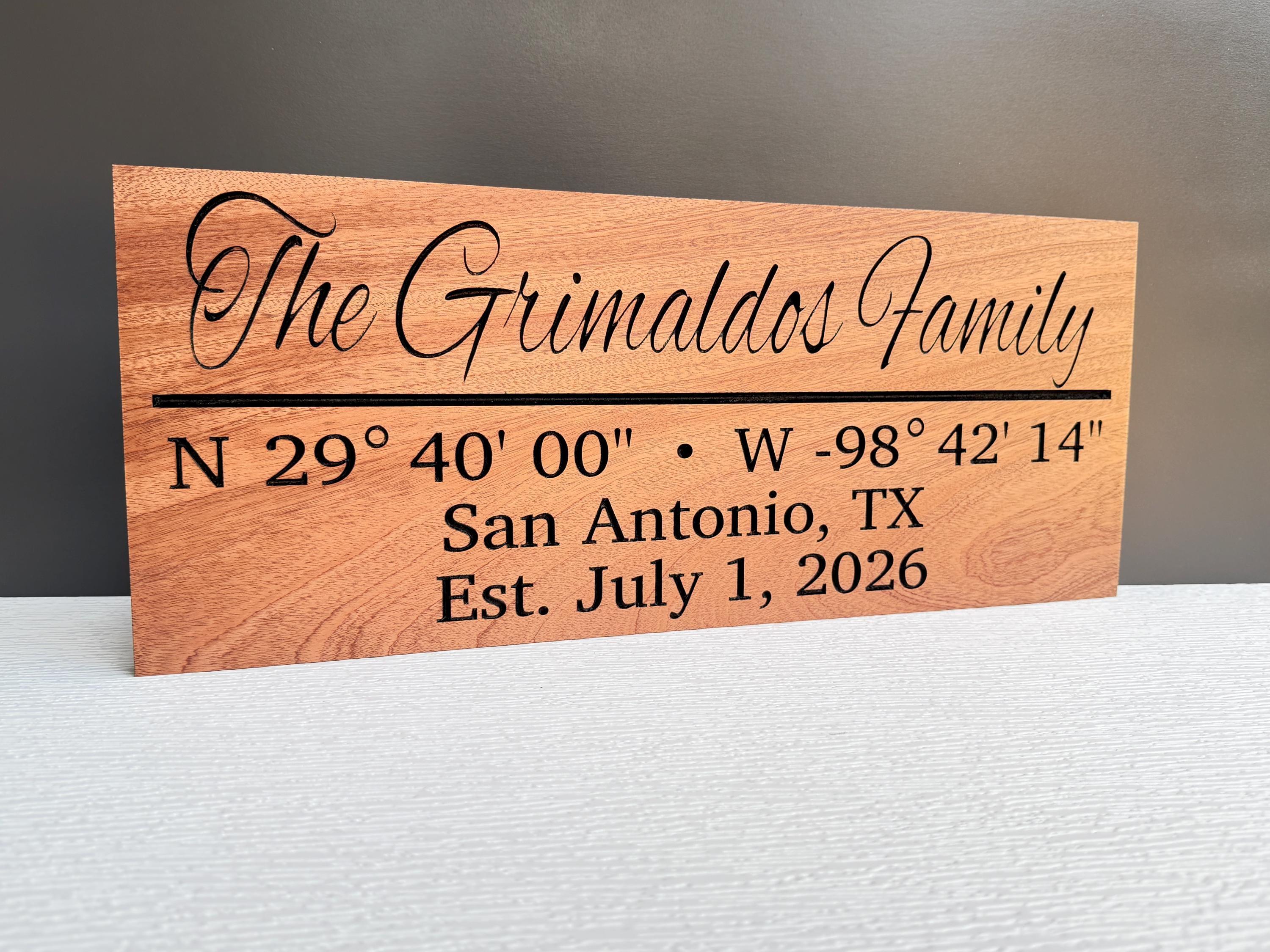 GPS Coordinates Sign Custom Wood, Latitude Longitude Location Sign, Where We Met Sign, Personalized Place Sign Carved Hardwood