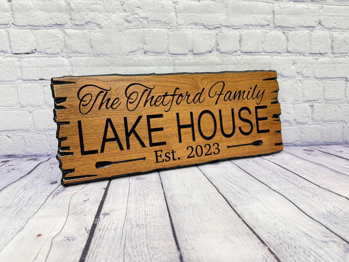 Lake House Paddle Sign by Rustic Timber and Gifts
