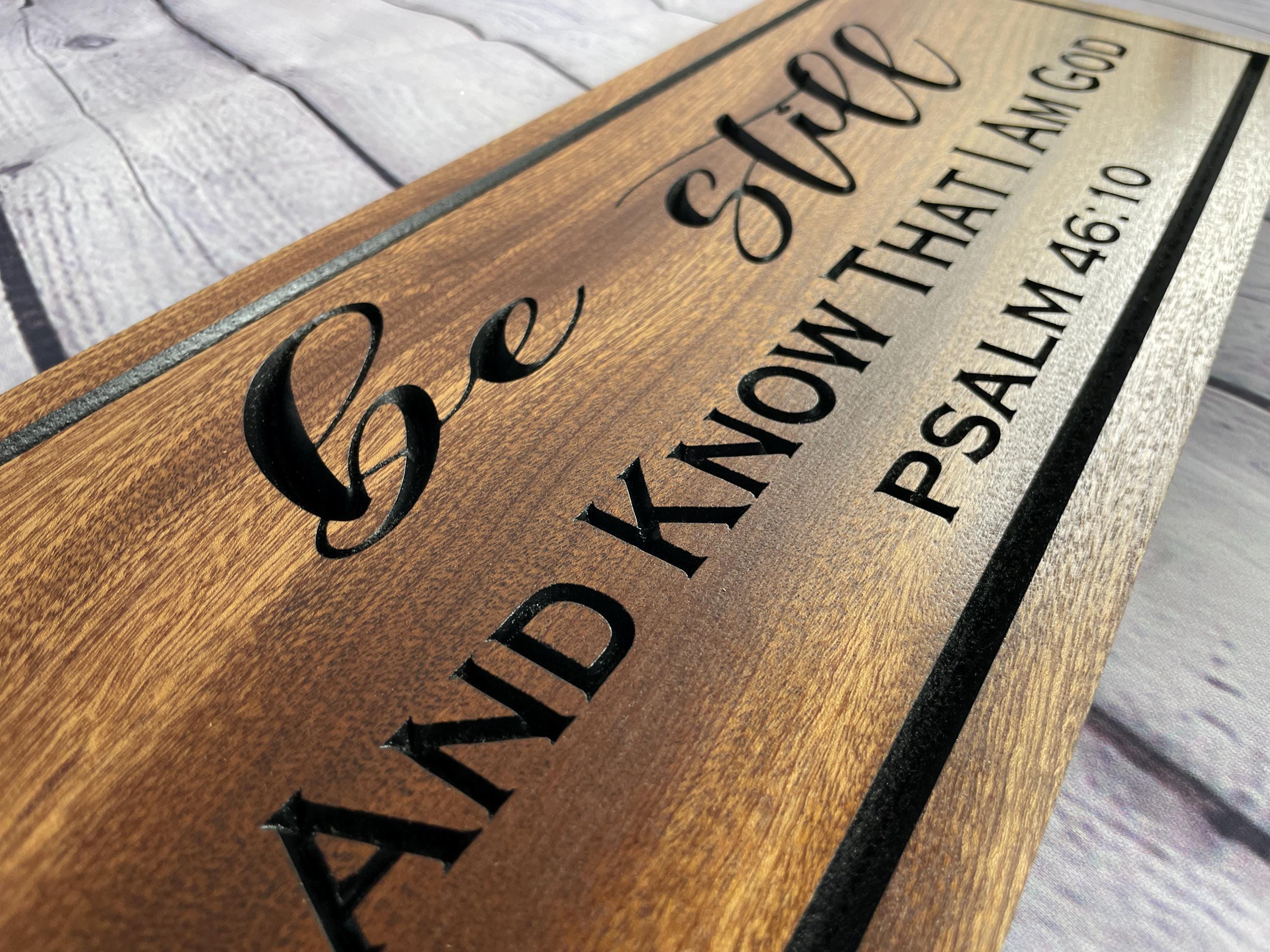 Be Still and Know Sign, Christian Bedroom Decor, Anxiety Relief Scripture Gift, Bible Verse Wall Art, Faith Home Sign