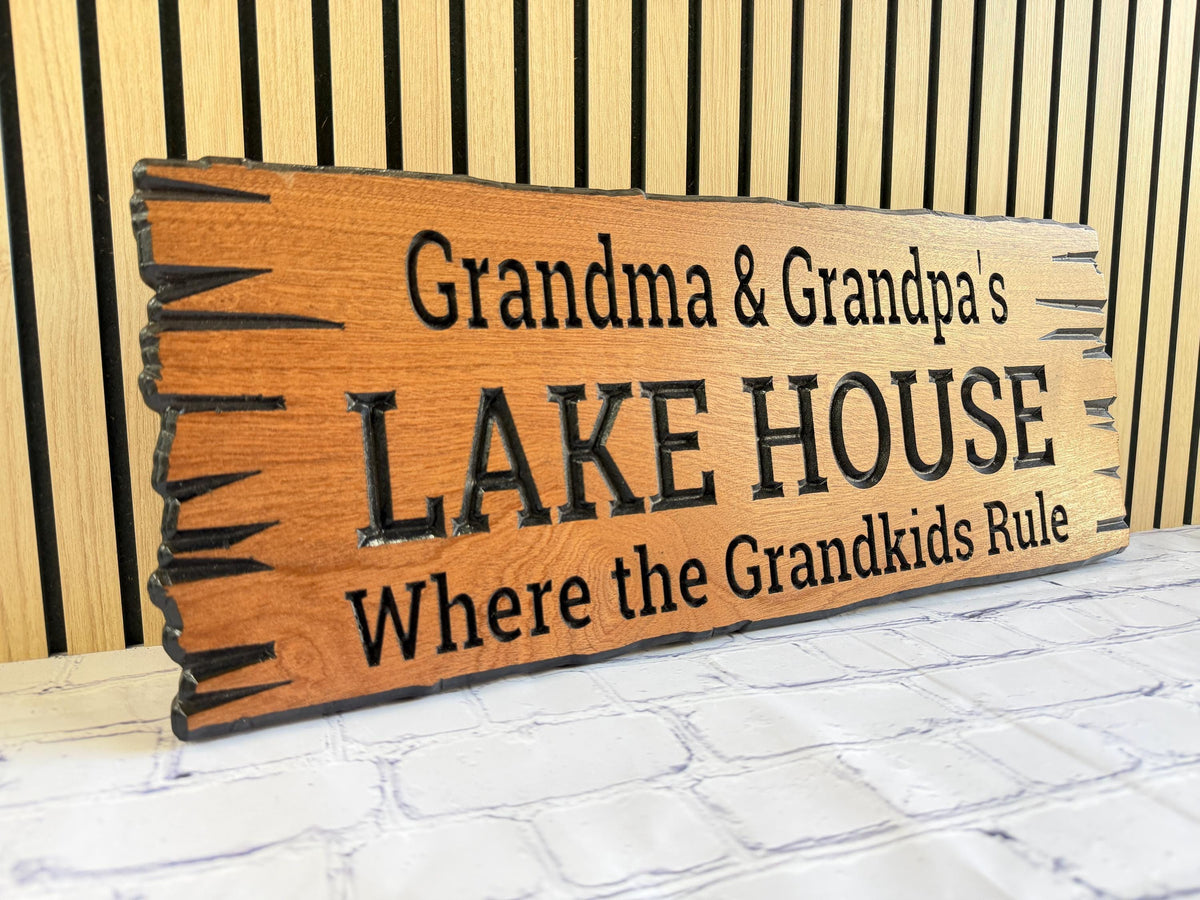 Custom Lake House Family Name Sign by Rustic Timber and Gifts