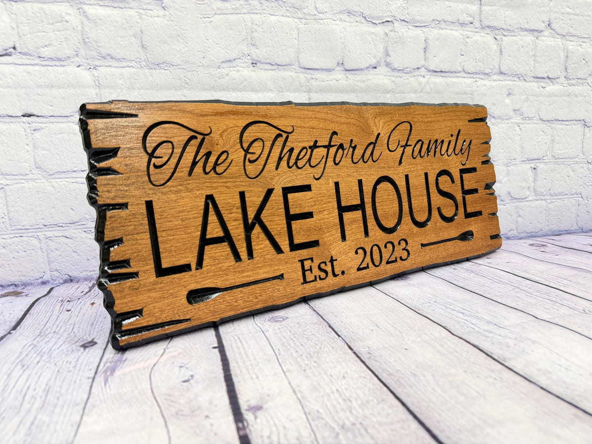 Lake House Paddle Sign by Rustic Timber and Gifts