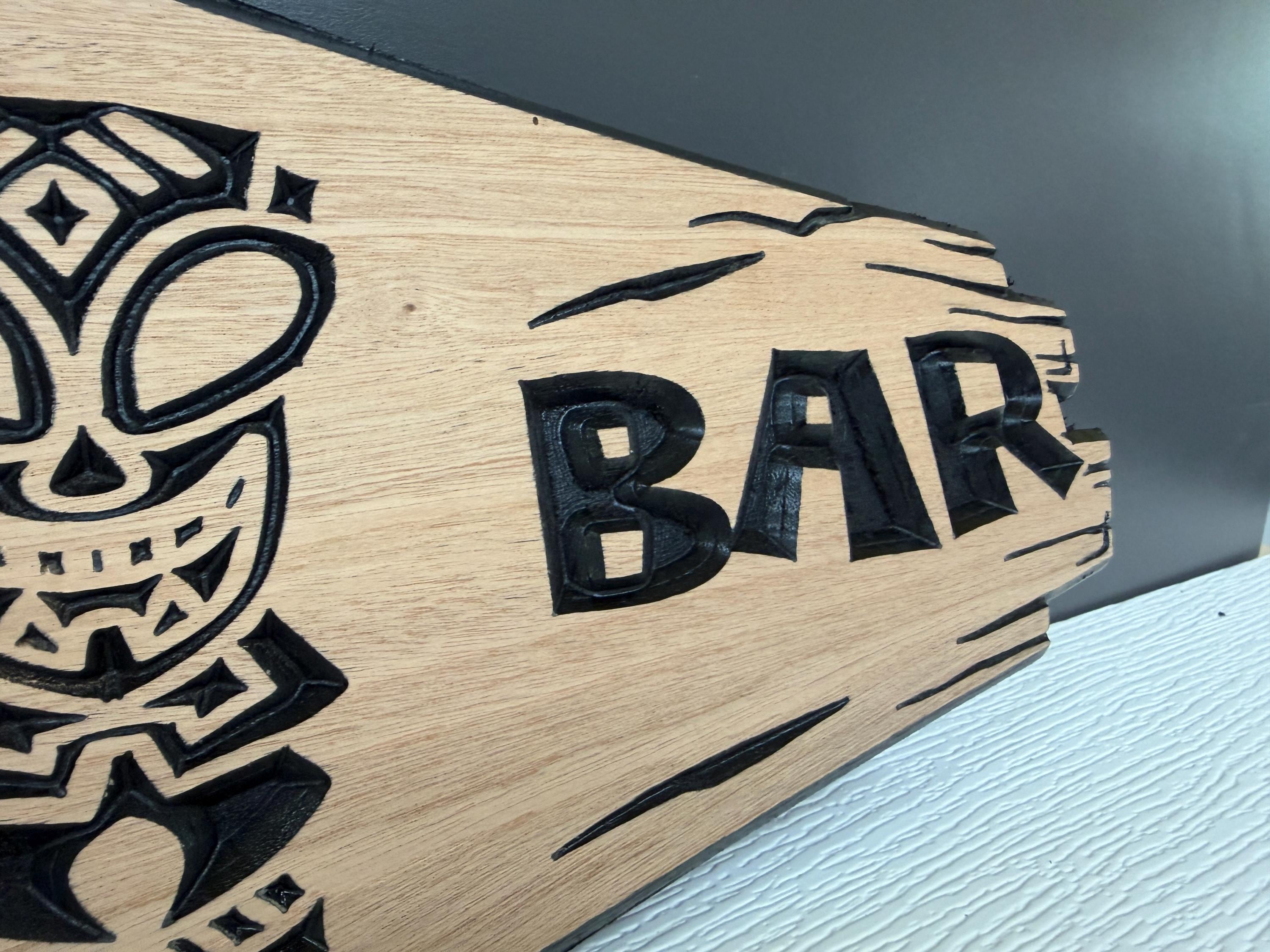 Personalized Tiki Bar Sign Custom Wood, Tiki Bar Name Sign, Tropical Bar Decor Carved, Backyard Tiki Hut Name Sign Hawaiian Gift