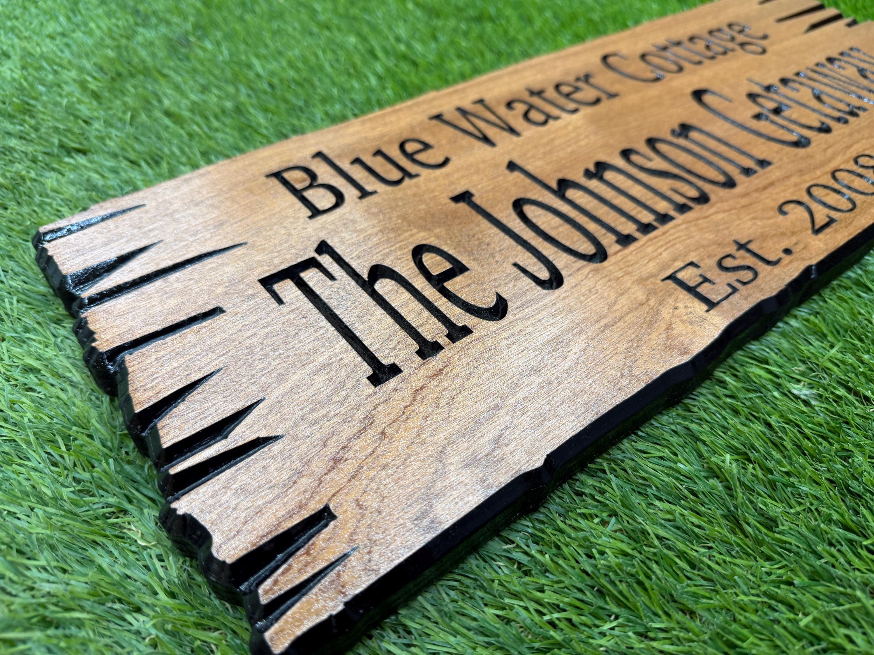 Vacation Rental Sign Custom Wood Live Edge, Airbnb Cabin Sign Personalized, Short Term Rental Welcome Sign Carved Hardwood