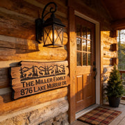 Personalized Rustic Wood Sign: Cabin, Lakehouse, Address Plaque