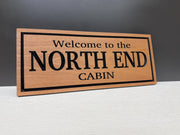 Personalized Cabin Sign, Custom Carved Wood Cabin Name Sign, Welcome to the Cabin, Lake House Decor, Cabin Owner Housewarming Gift