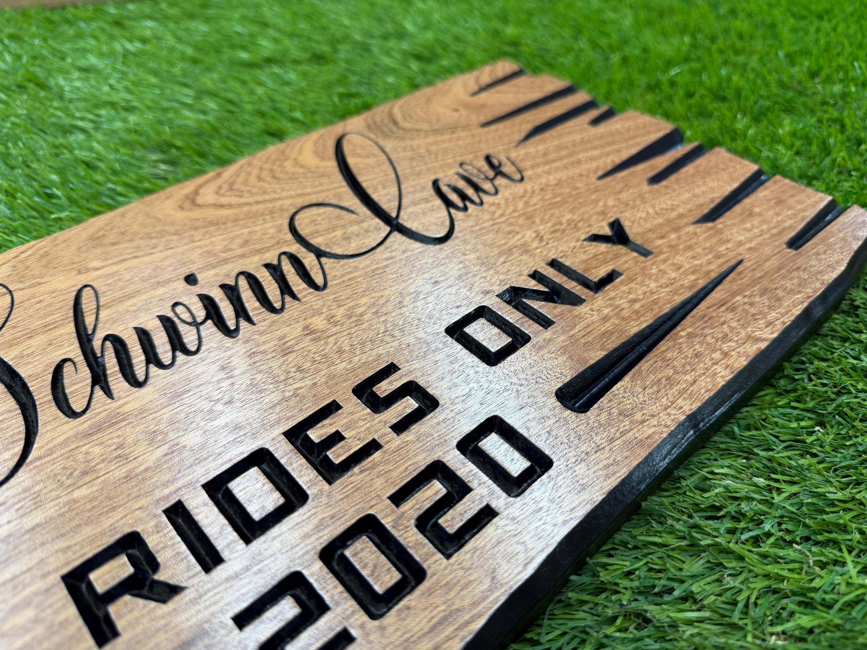 Vintage Car Sign Custom Wood, Personalized Classic Car Man Cave Sign, Vintage Rides Only Live Edge Carved Hardwood, Car Cave Sign