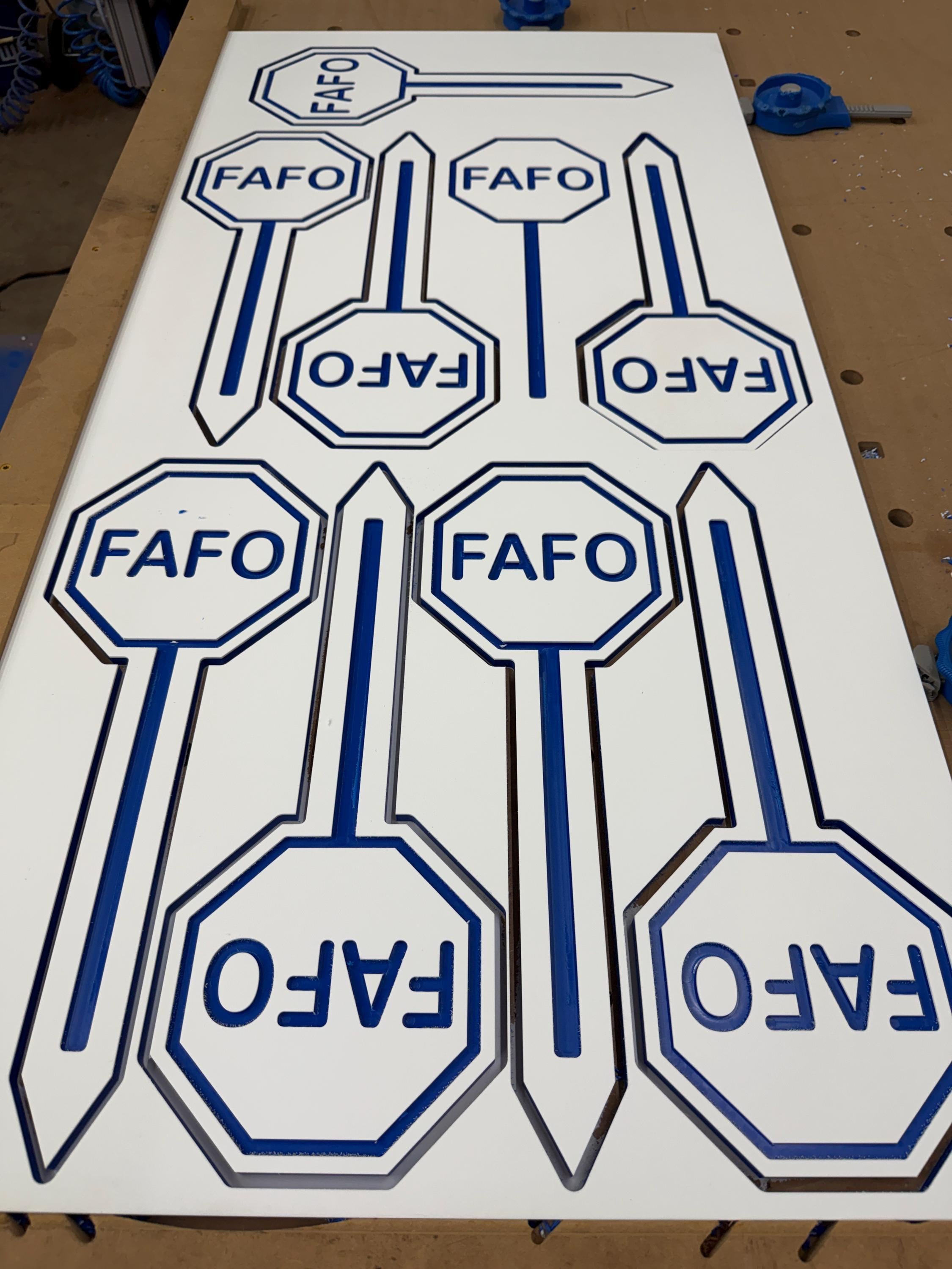 Funny Man Cave Sign FAFO, Humorous Garage Sign, Gag Gift for Him, Sarcastic Home Defense Sign, Funny Guy Yard Decor