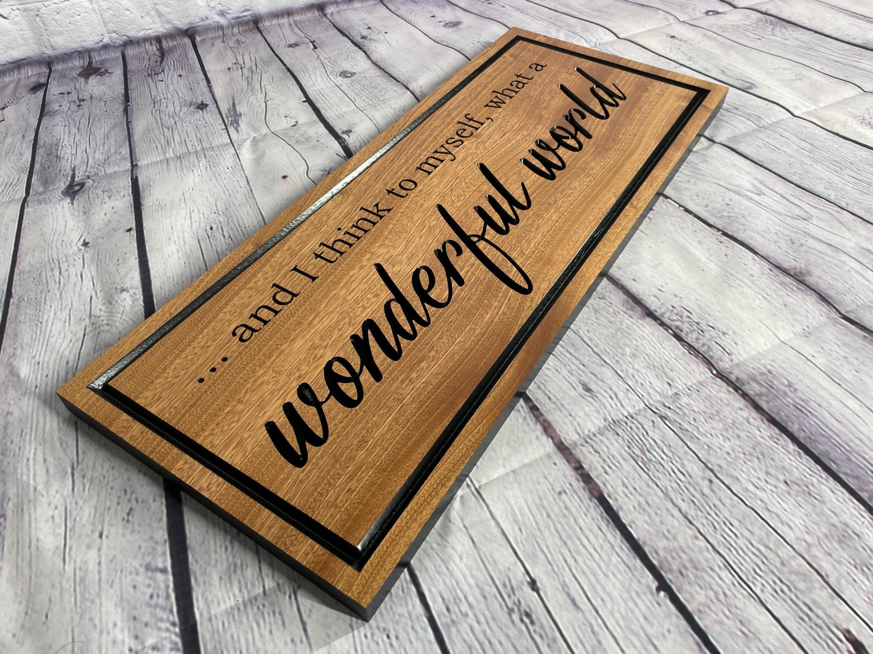 Custom Quote Sign Wood, Personalized Any Text Carved Hardwood, Your Words Your Way, Rustic Home Decor Sign