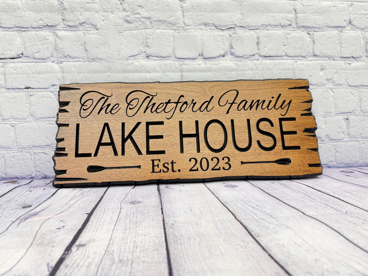 Lake House Paddle Sign by Rustic Timber and Gifts