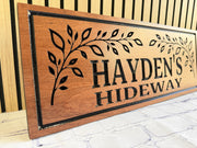 Personalized Outdoor Wood Sign, Custom Camp Name Sign, Carved Hardwood