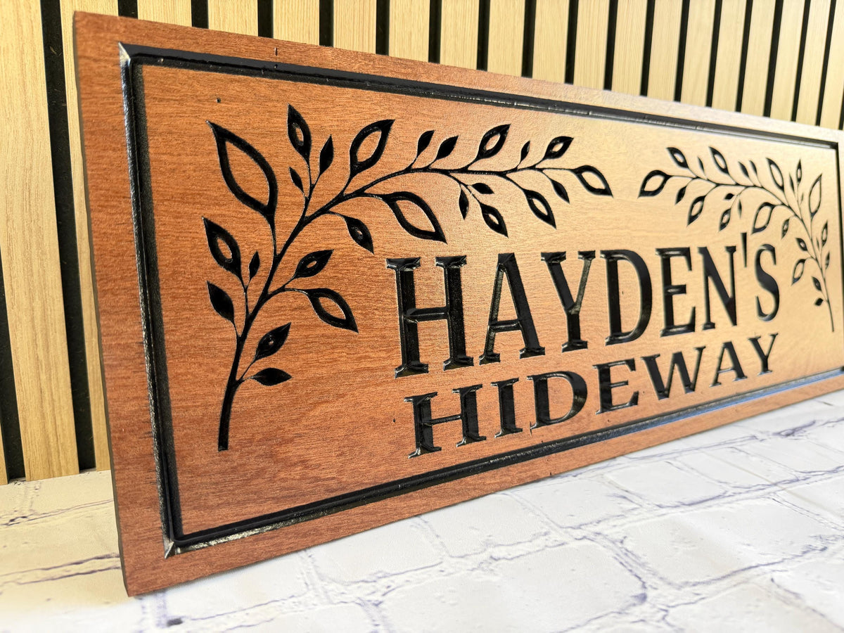 Personalized Outdoor Wood Sign, Custom Camp Name Sign, Carved Hardwood