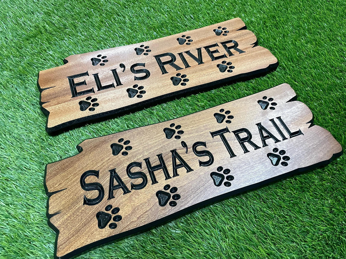 Personalized Dog Trail Sign by Rustic Timber and Gifts