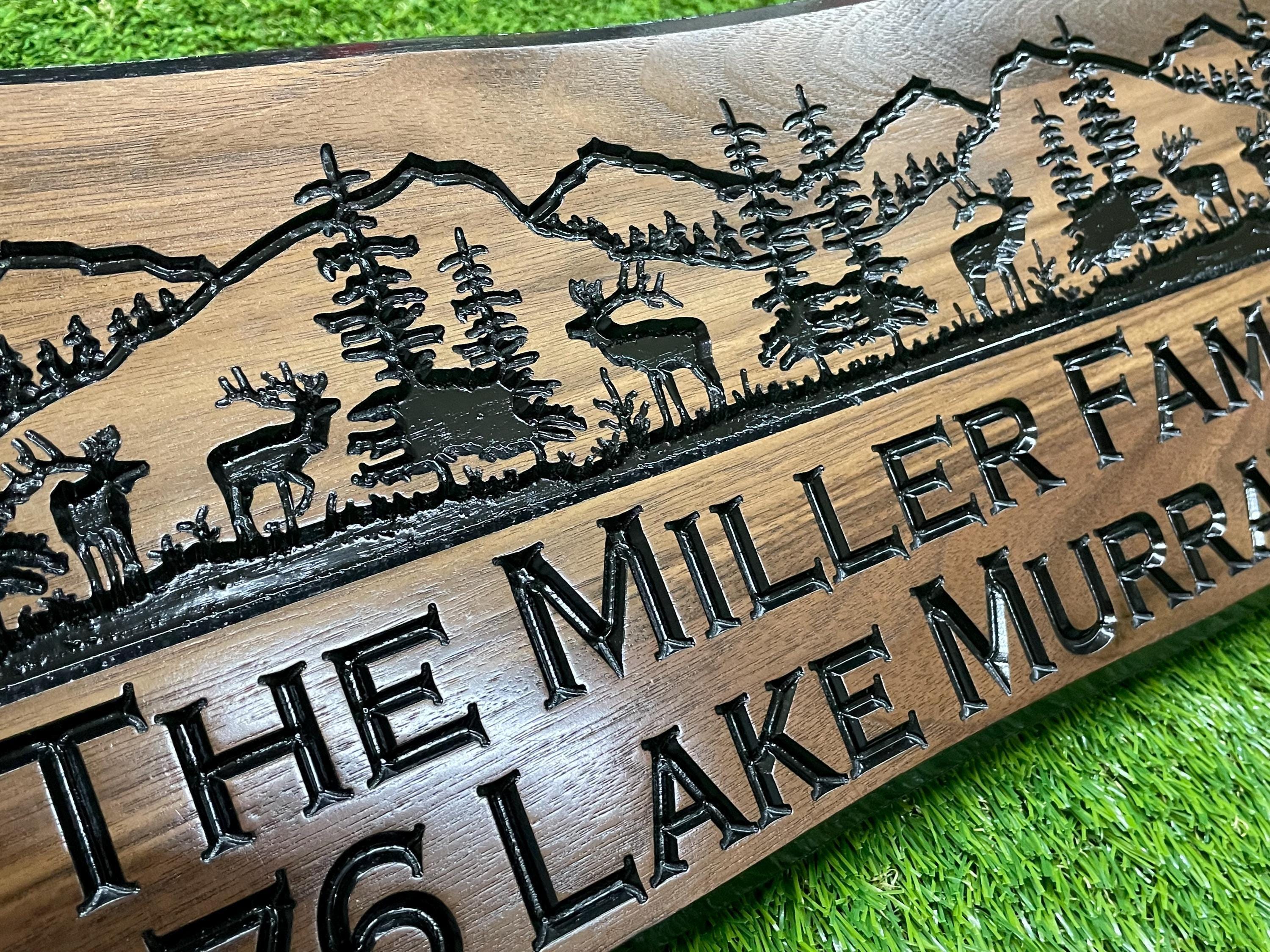 Personalized Rustic Wood Sign: Cabin, Lakehouse, Address Plaque