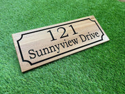Oak Tree Address Sign, Personalized House Number Plaque, Carved Wood