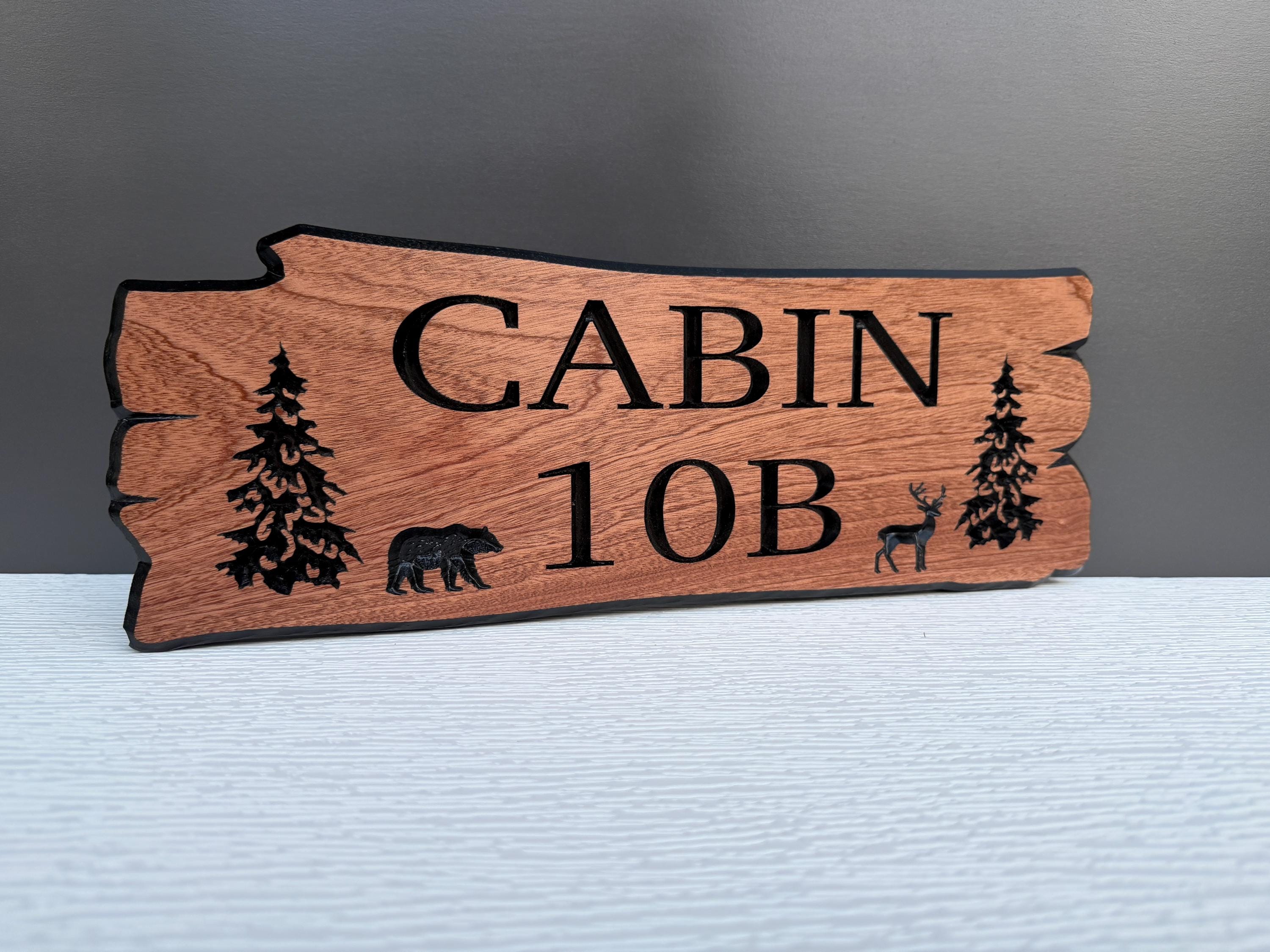 Cabin Address Sign, Camping Space Number, Personalized Rustic Wood Sign: Cabin, Address, Welcome sign