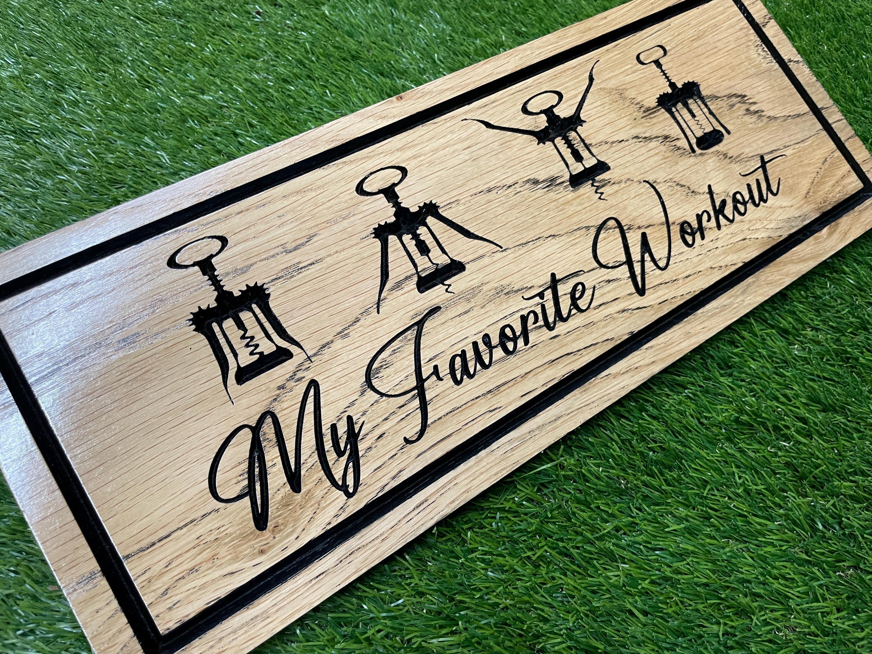 Funny Wine Sign - Custom Carved Wooden Plaque with Wine Saying - Rustic Bar Decor & Wine Lover Gift for Home, Cellar, or Kitchen
