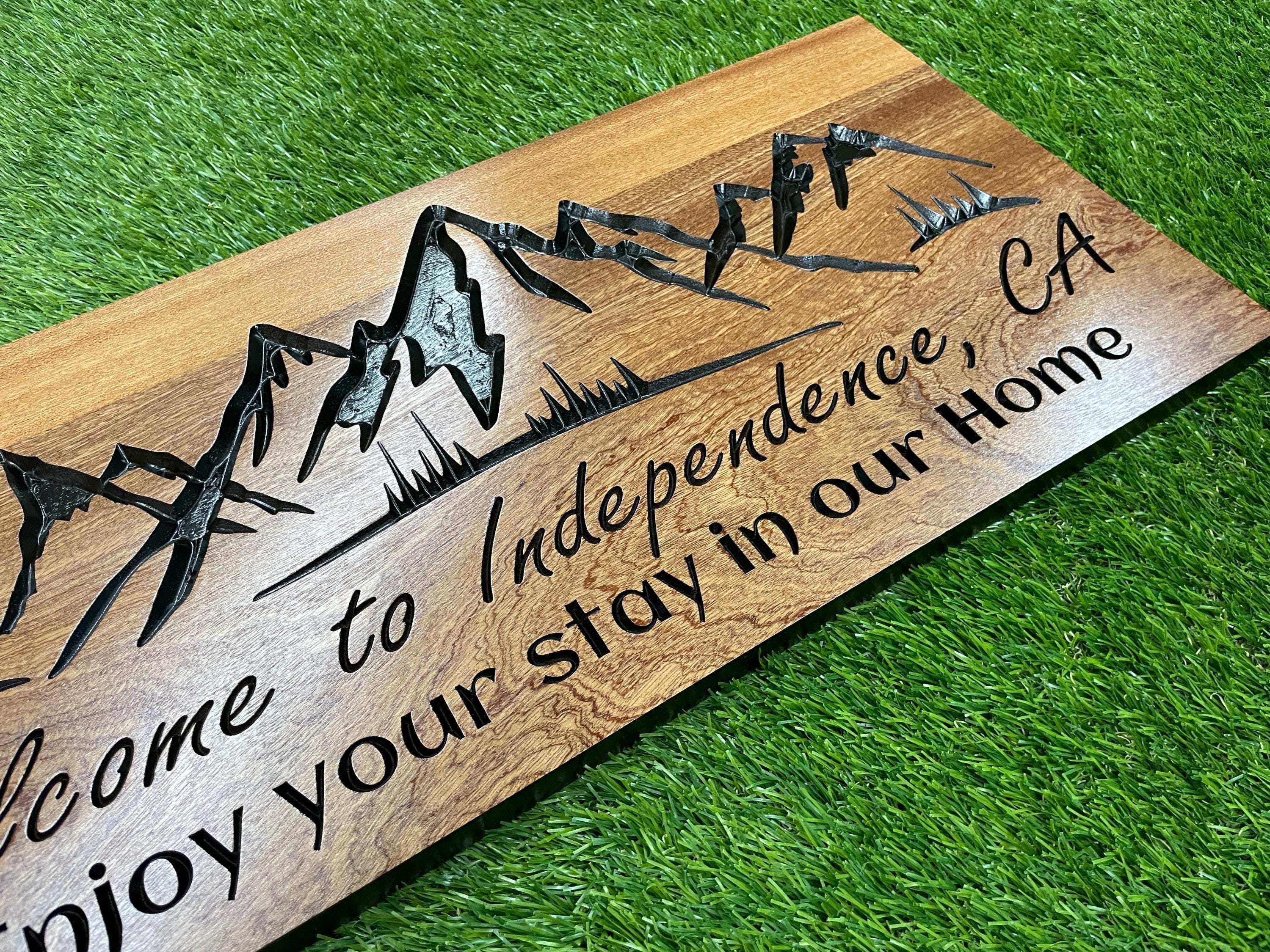Custom Engraved Wood Sign: Rustic Cabin, Camp, Lodge Decor