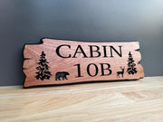 Cabin Address Sign, Camping Space Number, Personalized Rustic Wood Sign: Cabin, Address, Welcome sign