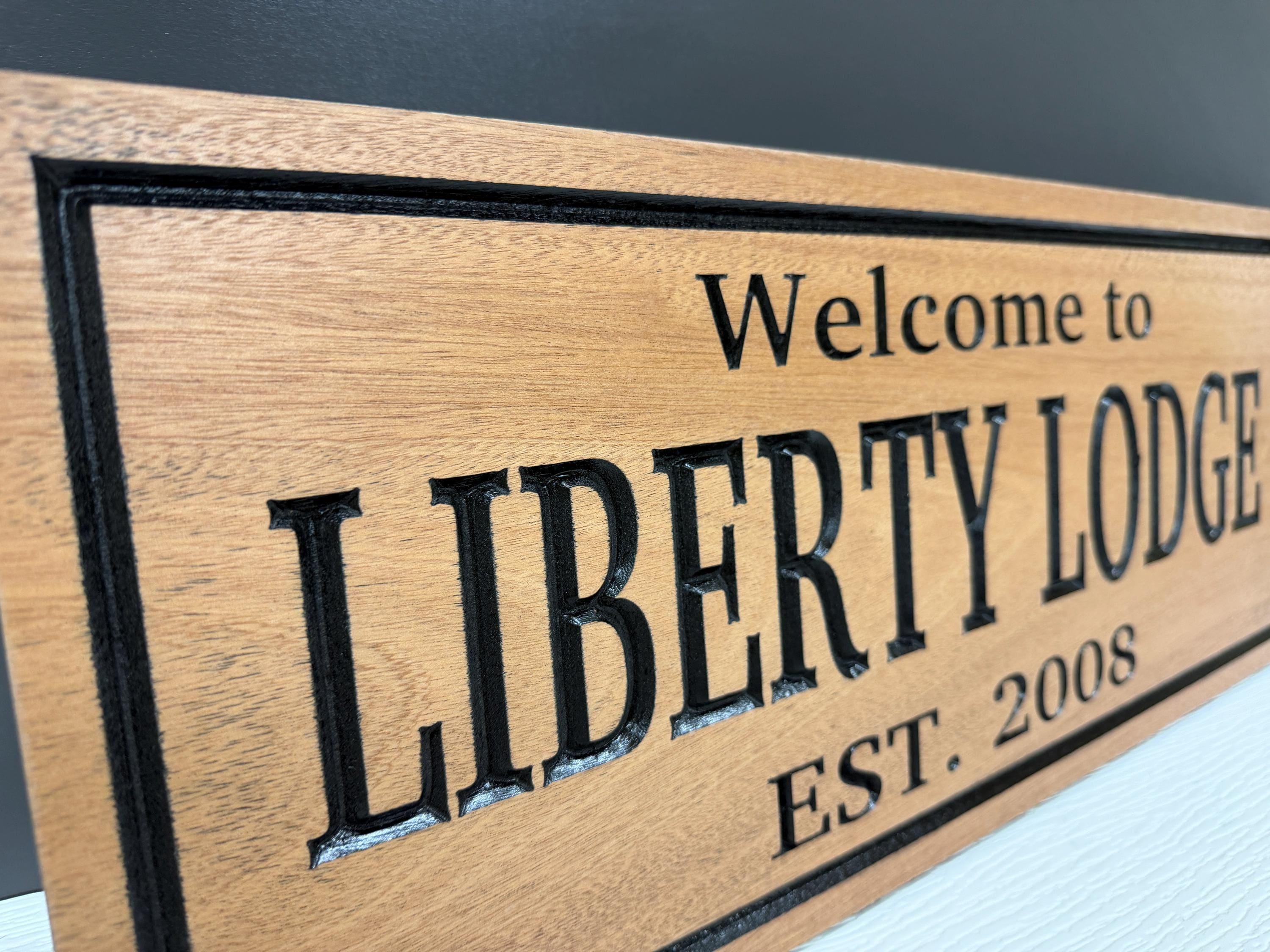Fishing Lodge Sign Custom Wood, Corporate Retreat Decor, Personalized Hunting Retreat Sign, Camp Welcome Sign Carved