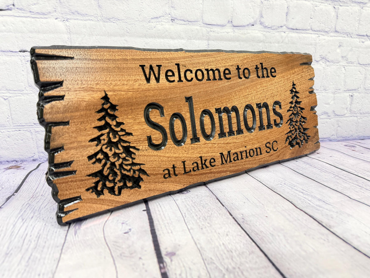 Custom Lake House Family Name Sign by Rustic Timber and Gifts