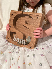 First Communion Gift Personalized Wood Bank, Confirmation Keepsake, Engraved Religious Gift, Custom Name Mahogany Bank