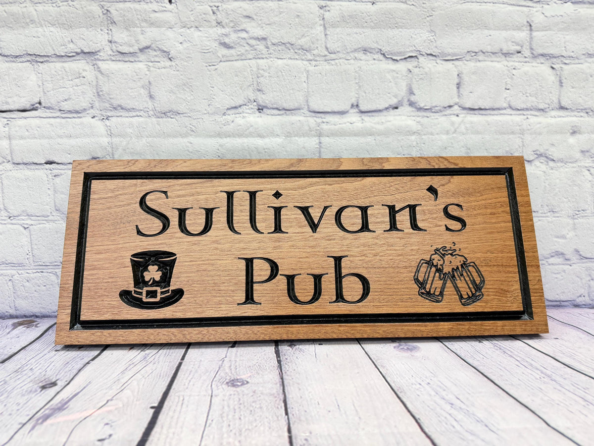 Leprechaun Hat Irish Bar Sign by Rustic Timber and Gifts