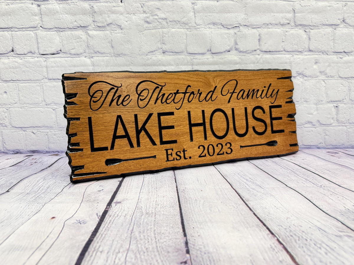 Lake House Paddle Sign by Rustic Timber and Gifts