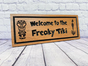 Tiki Bar Wedding Gift Sign, Personalized Couples Bar Sign, Carved Wood