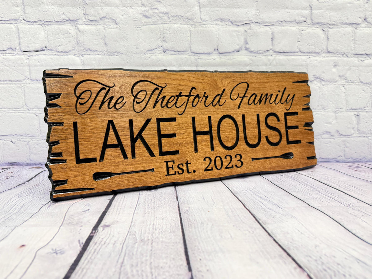 Lake House Paddle Sign by Rustic Timber and Gifts