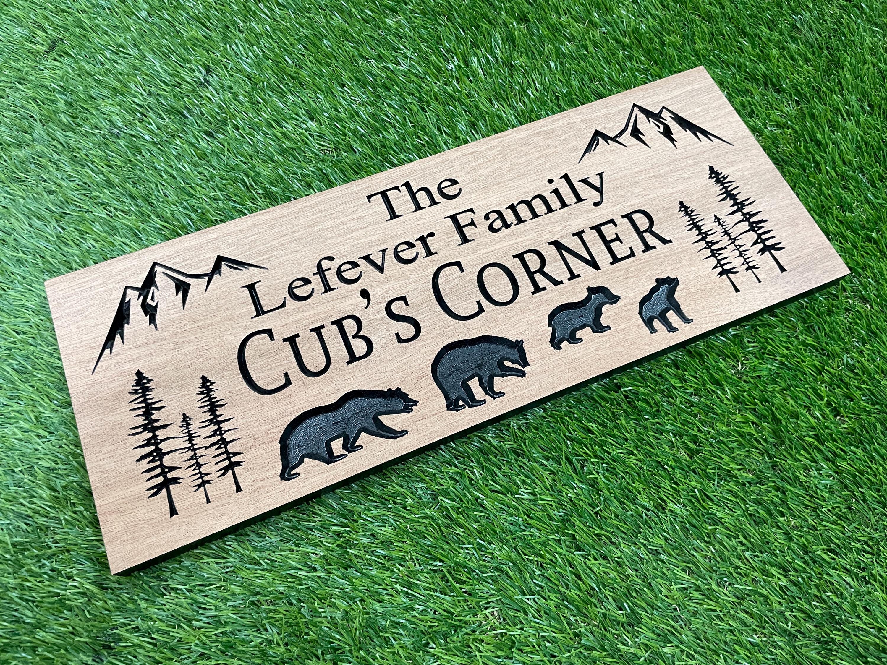 Pine Tree Cabin Sign Custom Wood, Northwoods Forest Decor Carved, Evergreen Nature Wall Art, Personalized Pine Sign