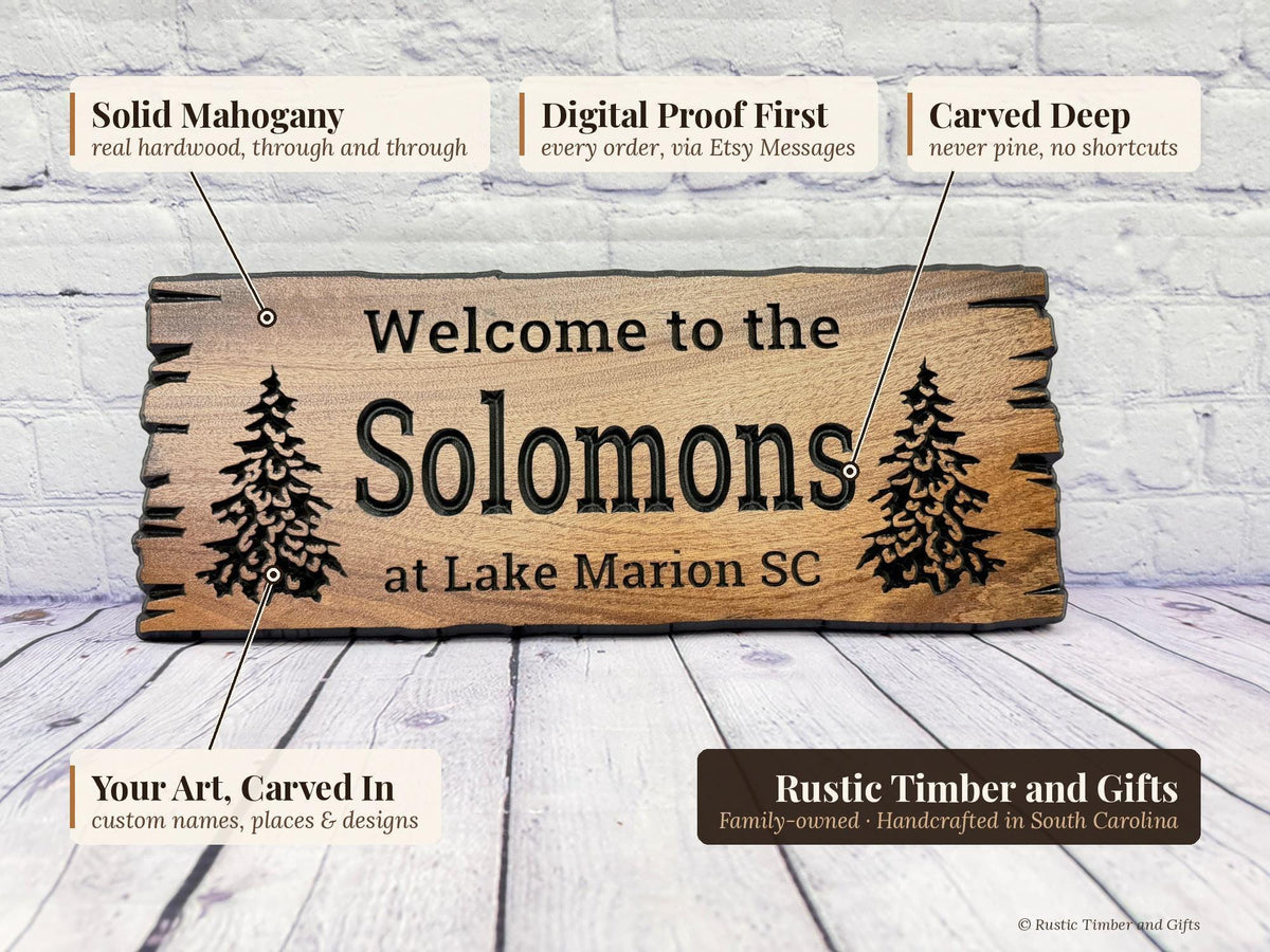 South Carolina Lake Sign by Rustic Timber and Gifts