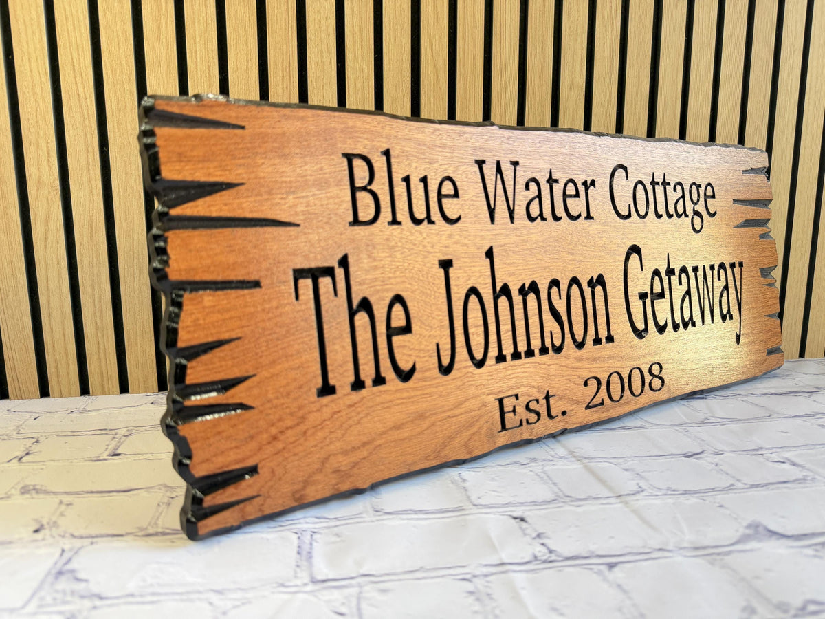Custom Lake House Family Name Sign by Rustic Timber and Gifts