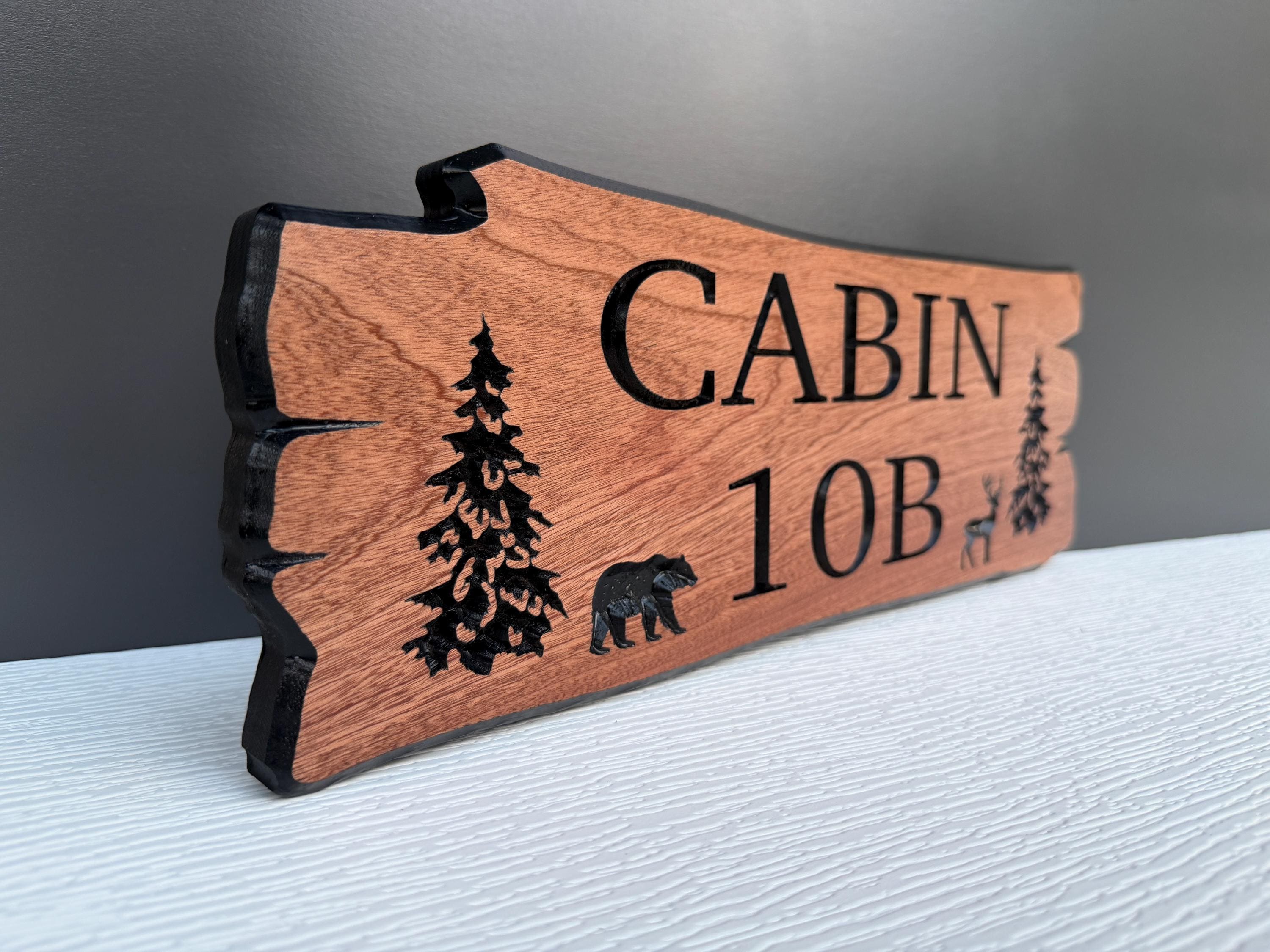Cabin Address Sign, Camping Space Number, Personalized Rustic Wood Sign: Cabin, Address, Welcome sign
