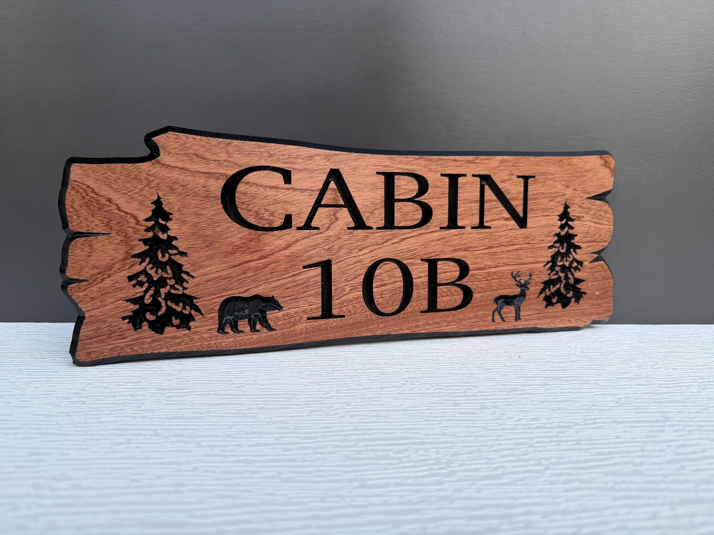 Cabin Address Sign, Camping Space Number, Personalized Rustic Wood Sign: Cabin, Address, Welcome sign