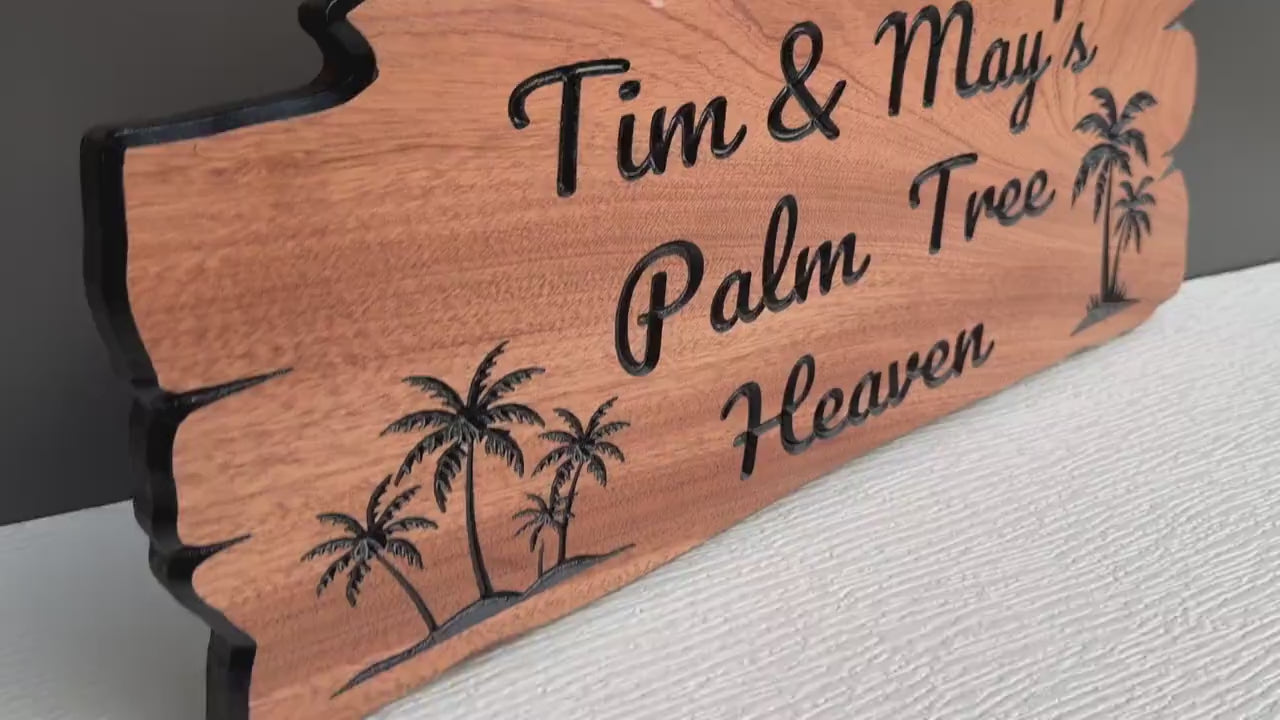 Load video: Hawaii Vacation Rental Sign Custom Wood, Airbnb Tiki Bar Decor, Resort Home Bar Sign Personalized, Tropical Retreat Sign Hawaiian