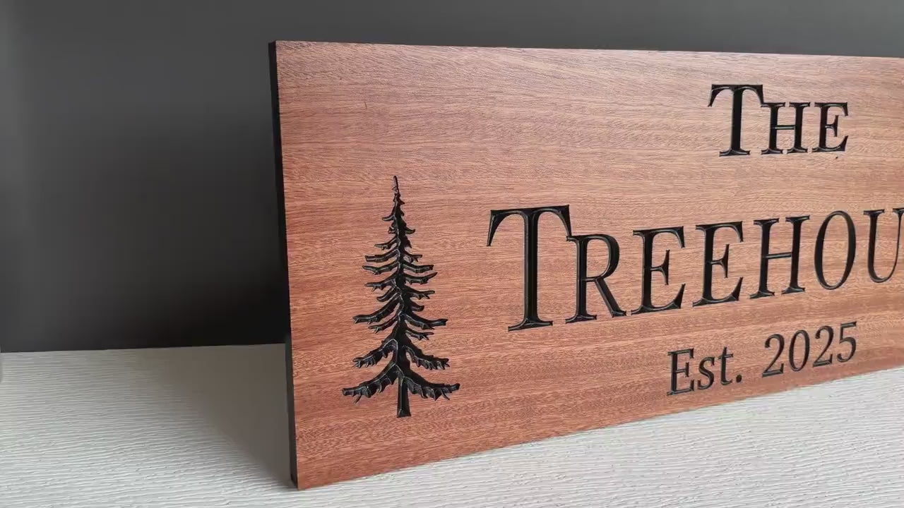 Load video: Hunting Camp Sign Custom Wood, Deer Camp Name Sign, Hunt Camp Decor, Personalized Hunter Camp Carved Hardwood Sign
