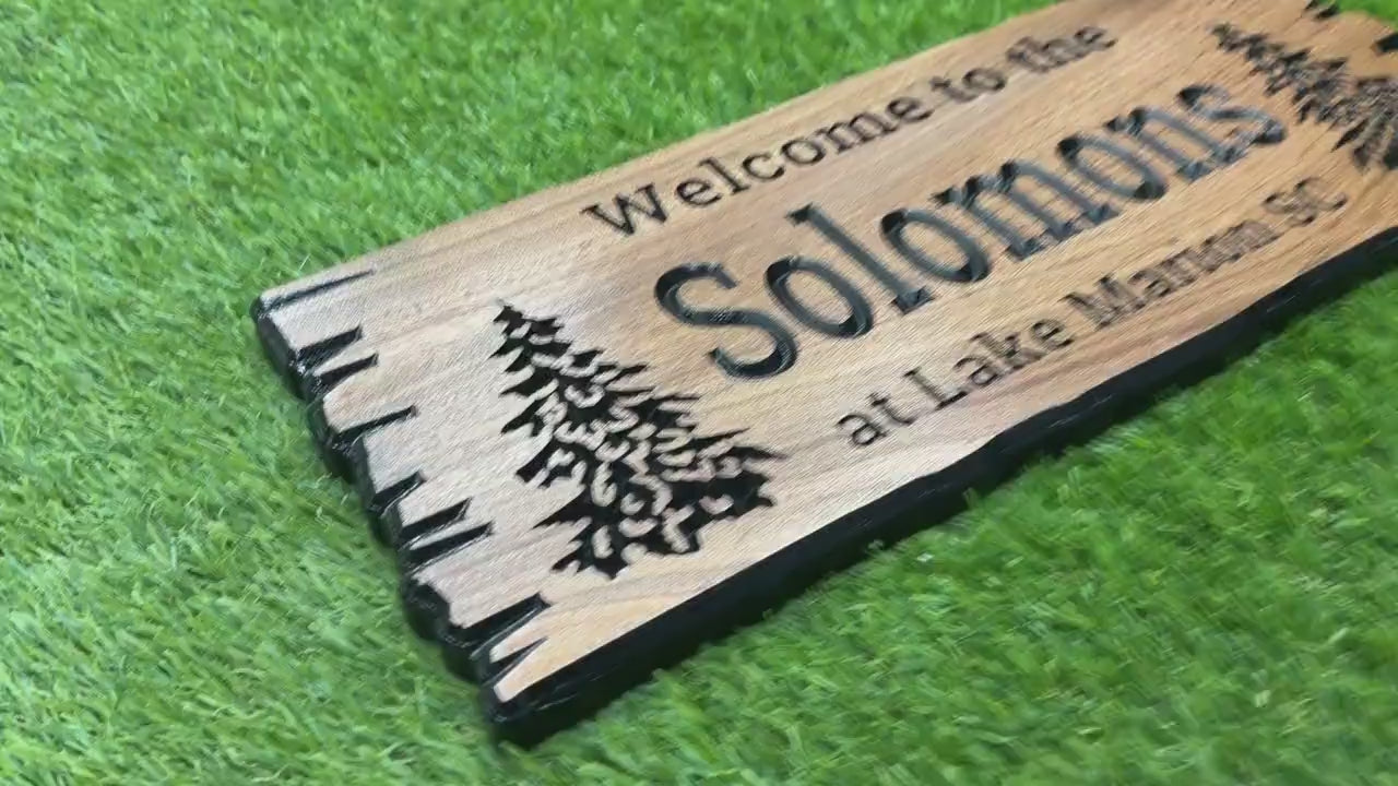 Load video: Custom Wood Sign, Wood Sign Custom, Custom Camp Sign Wooden Sign Custom Signs Wood Plaque Camp Sign Wooden Art Rustic Gift Family Name Signs